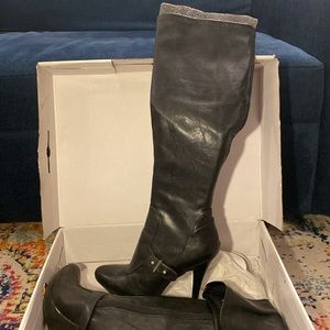 Nine West Knee High, Black Leather, Boots